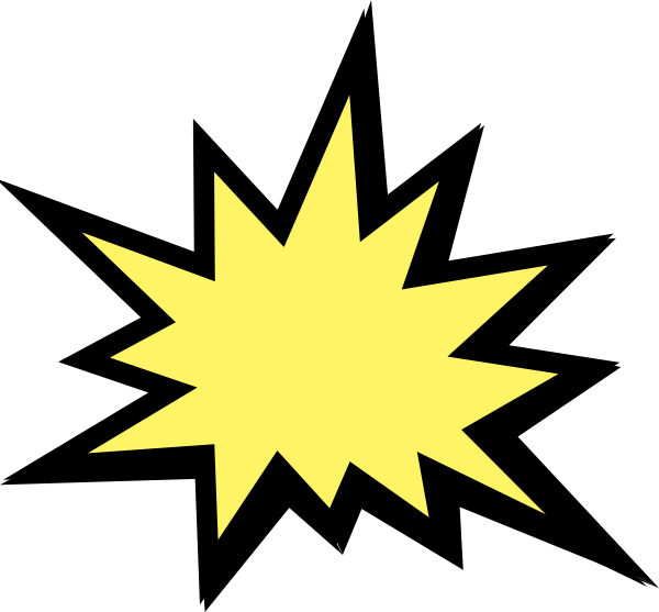 Cartoon Explosion Png Photo (white, yellow, black)