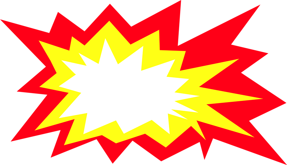 Cartoon Explosion Png Pic (black, white, red, yellow)