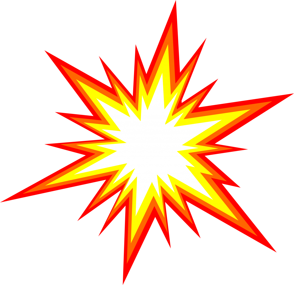 Cartoon Explosion Png (black, white, red, yellow)