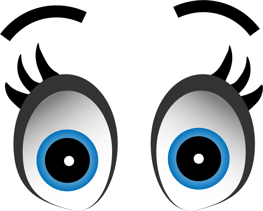 Cartoon Eye Png File (black, white)