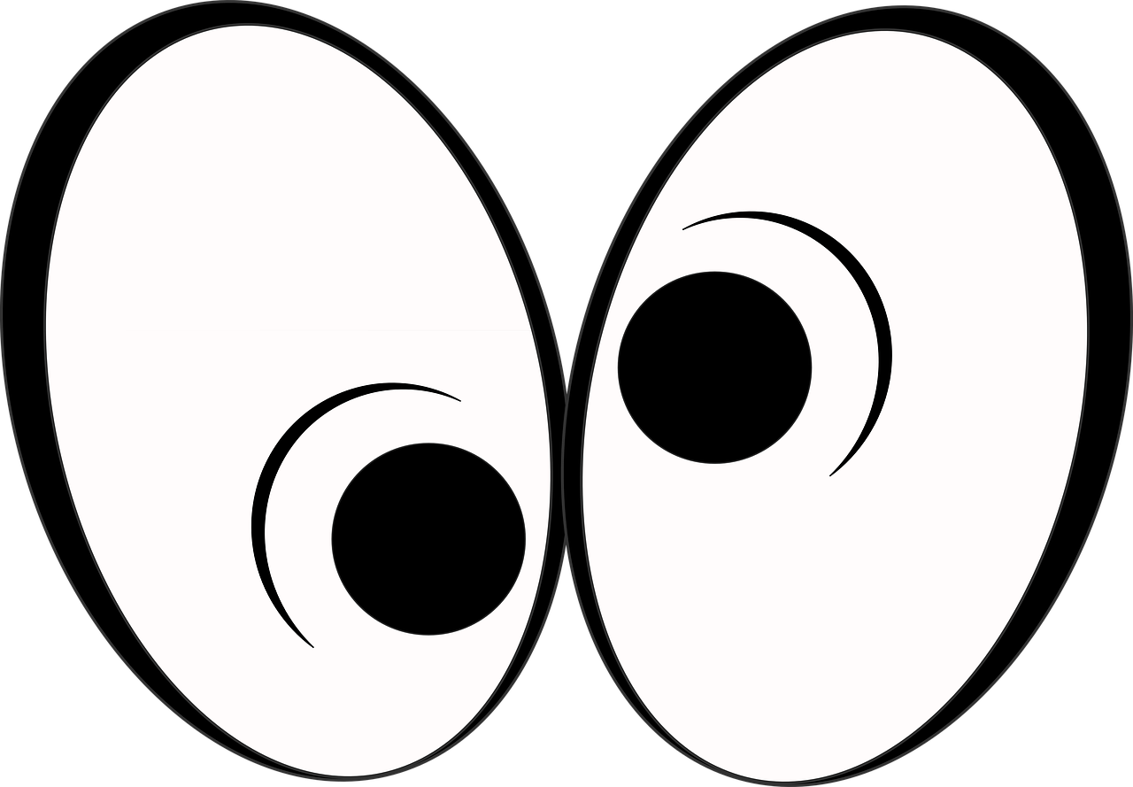 Cartoon Eye Png Image (white, black)