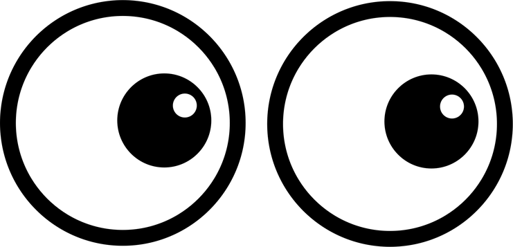 Cartoon Eye Png Isolated File (black, white, silver)