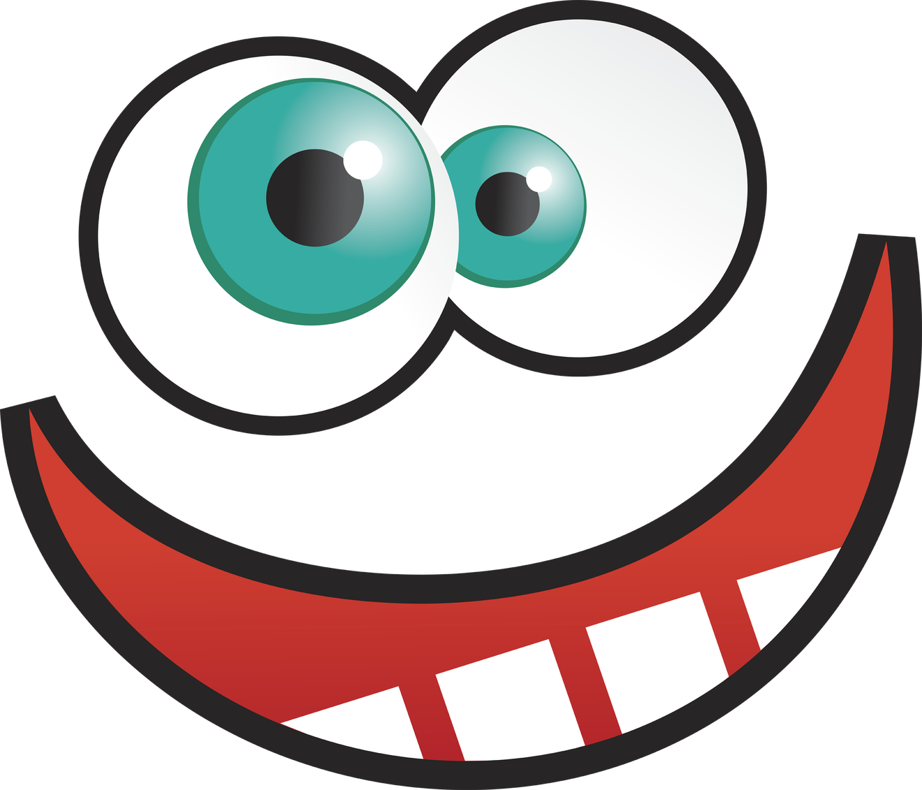 Cartoon Eyes Transparent Png (black, white, chocolate, teal)