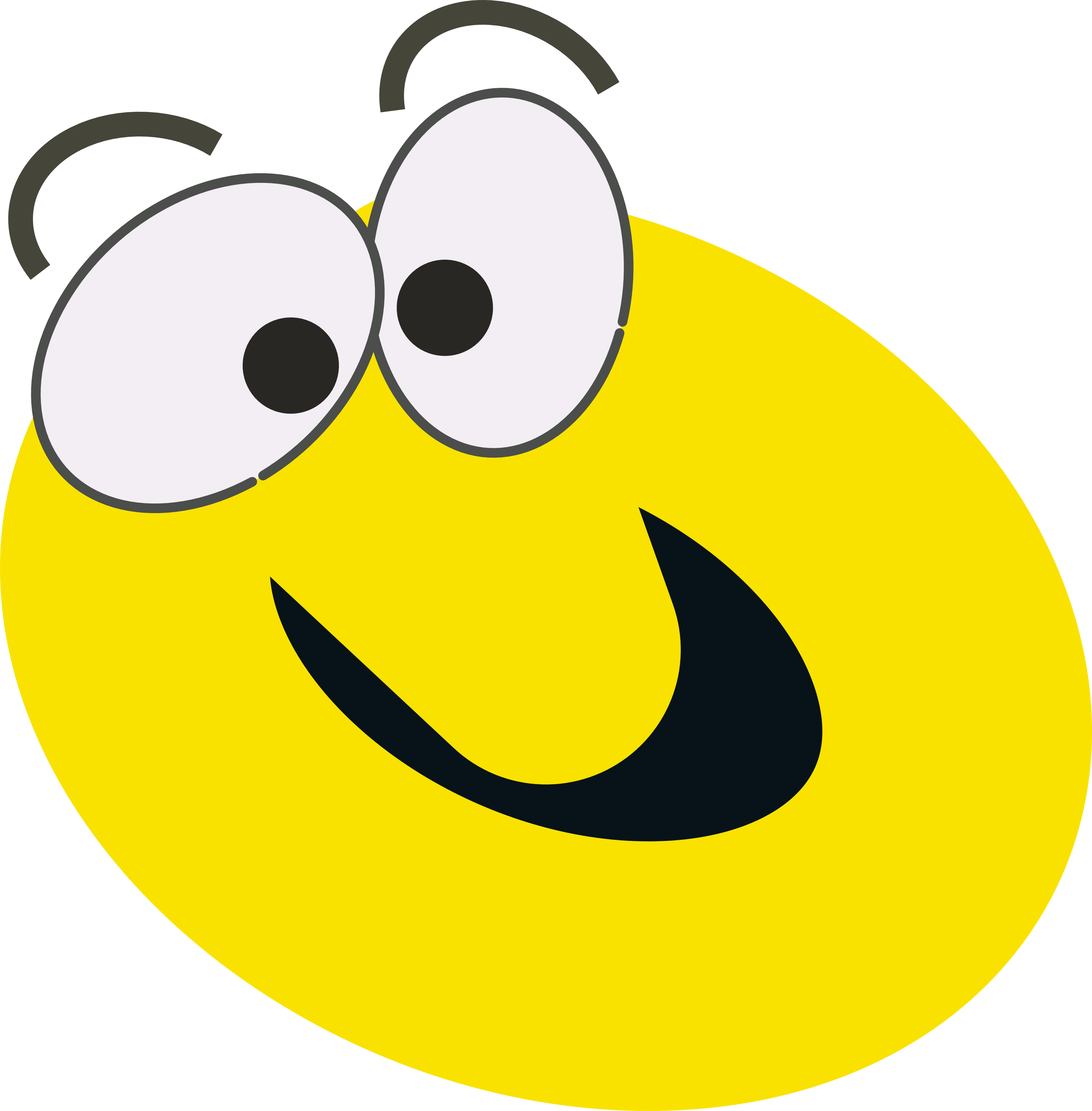 Cartoon Face Png Image (white, black, lavender, gold)