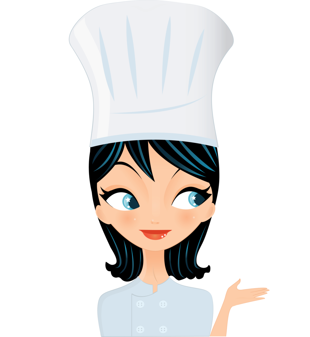 Cartoon Female Chef Png Isolated File (black, white, pink, lavender)