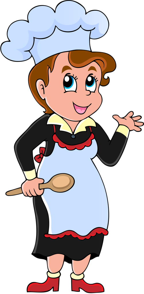 Cartoon Female Chef Png Isolated Hd (black, pink, lavender)