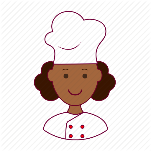 Cartoon Female Chef Png Isolated Pic (black, white, chocolate, indigo)