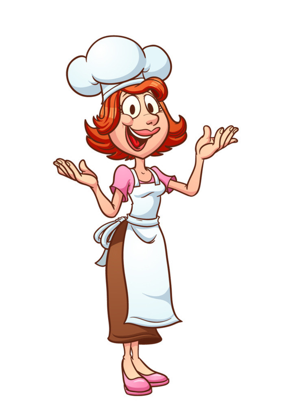 Cartoon Female Chef Png Transparent (black, white, lavender)