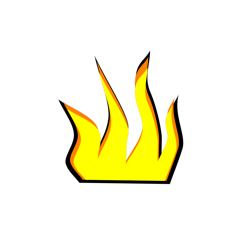 Cartoon Fire Png Clipart (black, orange, yellow, gold)