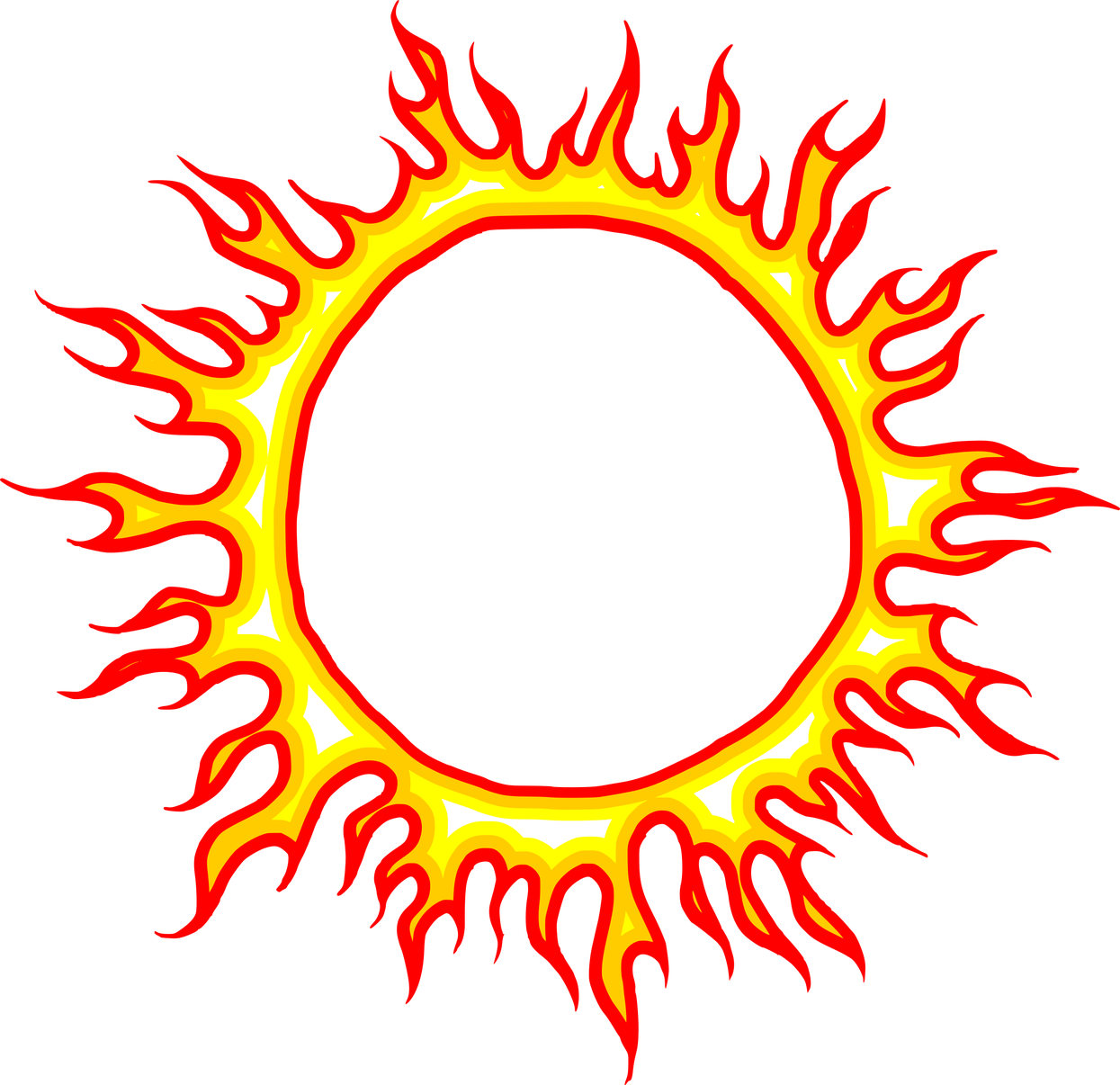 Cartoon Fire Png Isolated File (red, yellow, black, white, gold)