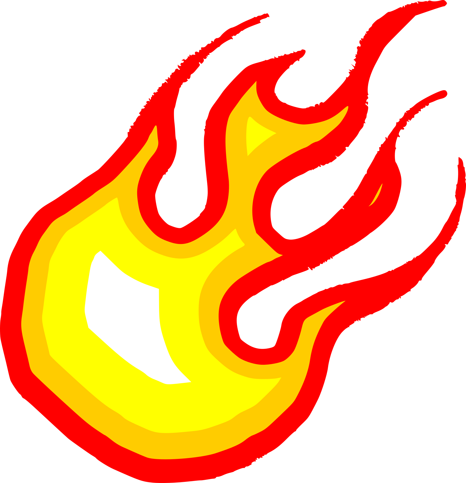 Cartoon Fire Png Isolated Photo (red, yellow, black, white, gold)