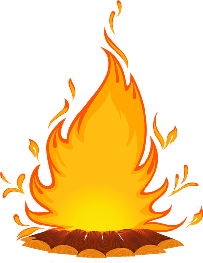 Cartoon Fire Png (black, orange, gold)