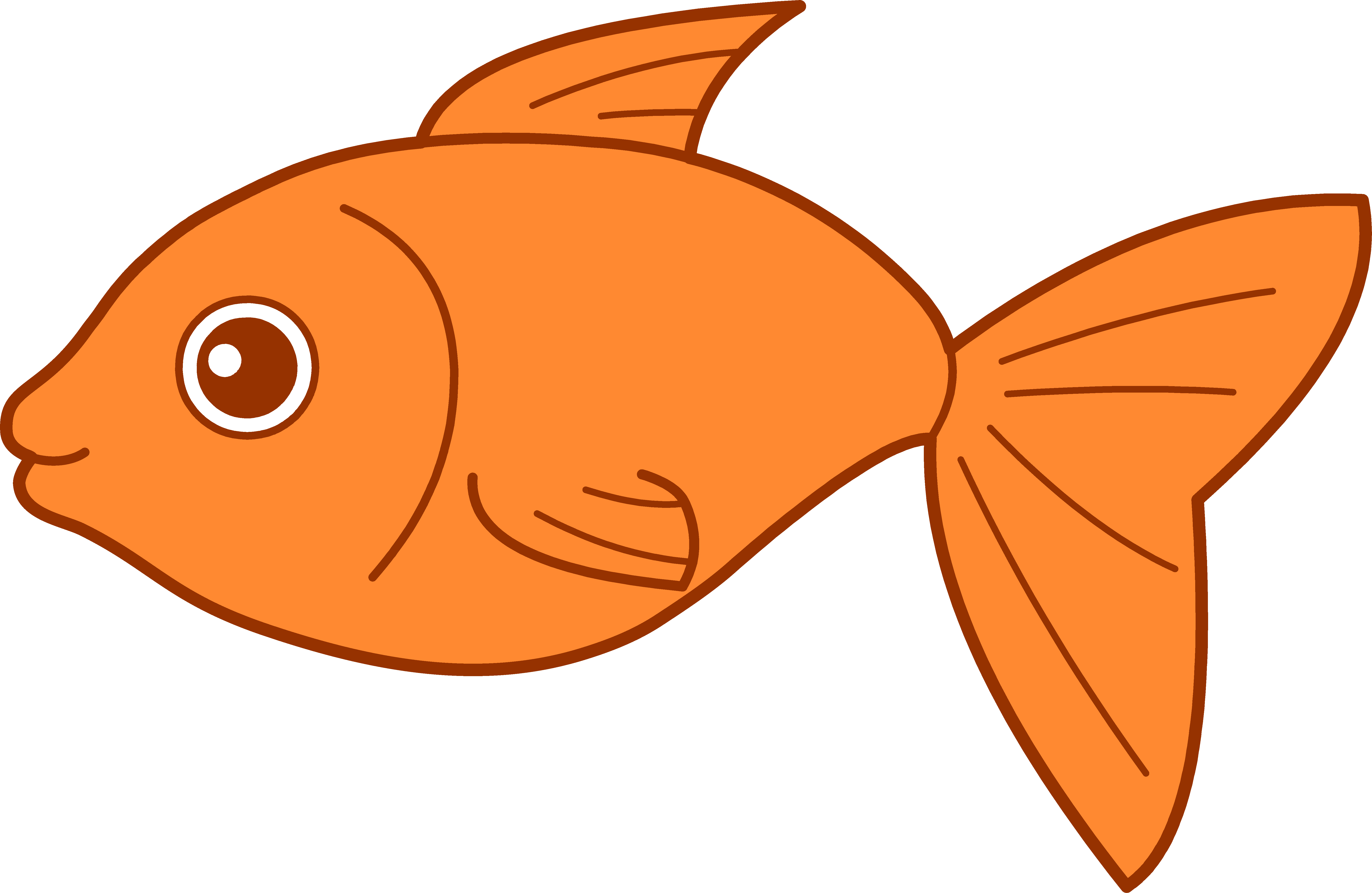 Cartoon Fish Png Isolated Image (white, orange, chocolate)