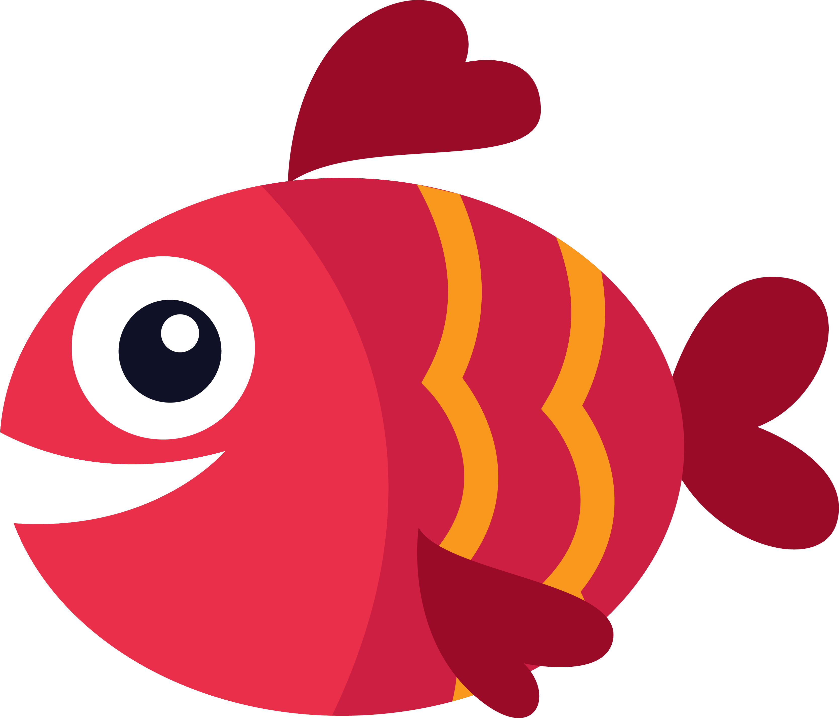 Cartoon Fish Png Photo (chocolate, orange, maroon, white, black)