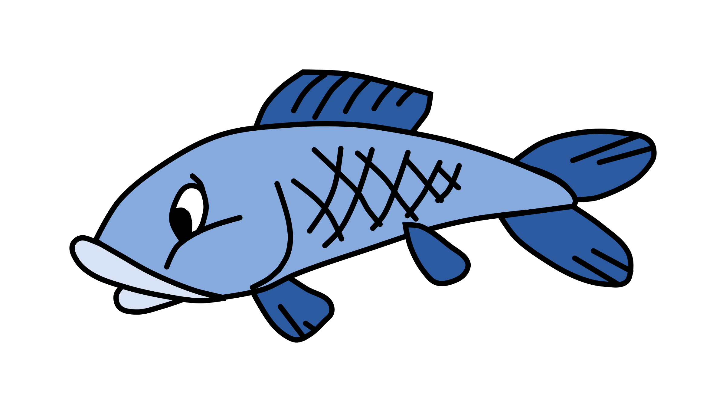 Cartoon Fish Png Photos (black, teal, silver)