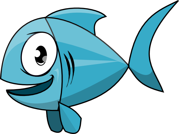 Cartoon Fish Png Pic (white, teal, silver)