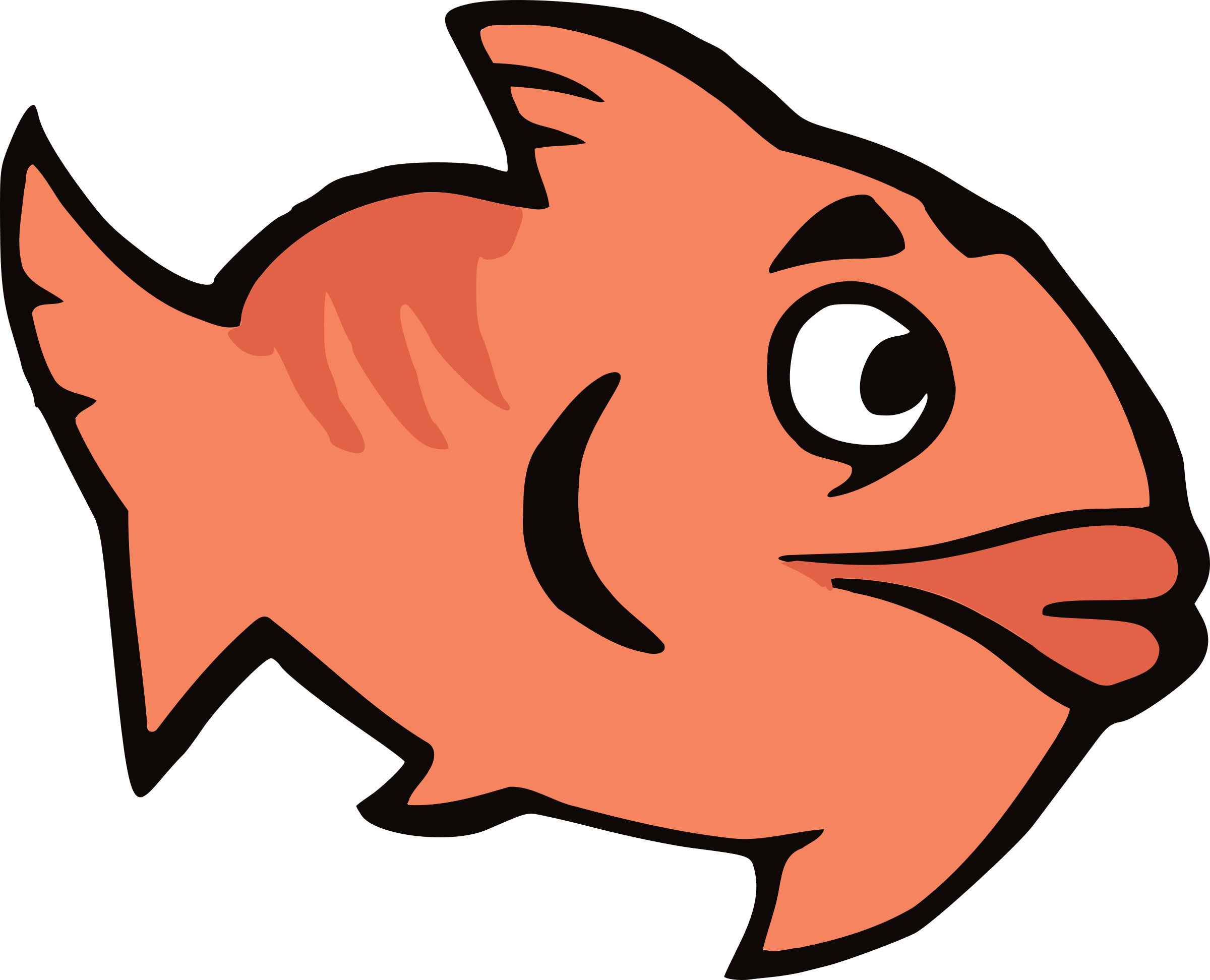 Cartoon Fish Png Picture (black, chocolate, salmon)