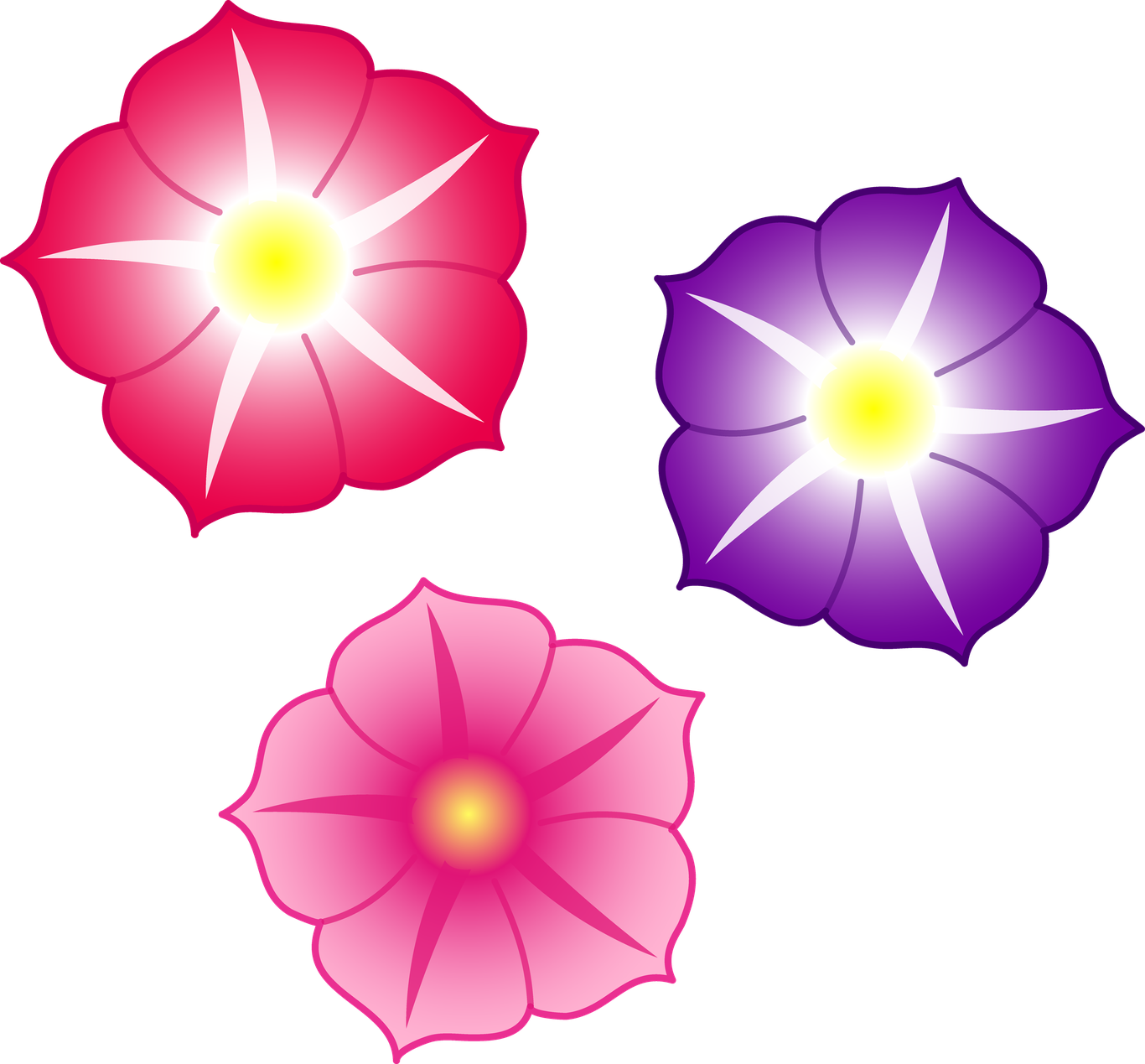 Cartoon Flower Download Png Image (black, plum, pink, salmon)