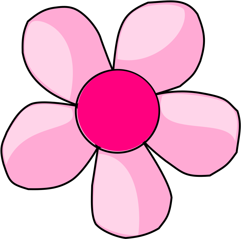 Cartoon Flower Png Isolated File (black, pink, red, lavender)