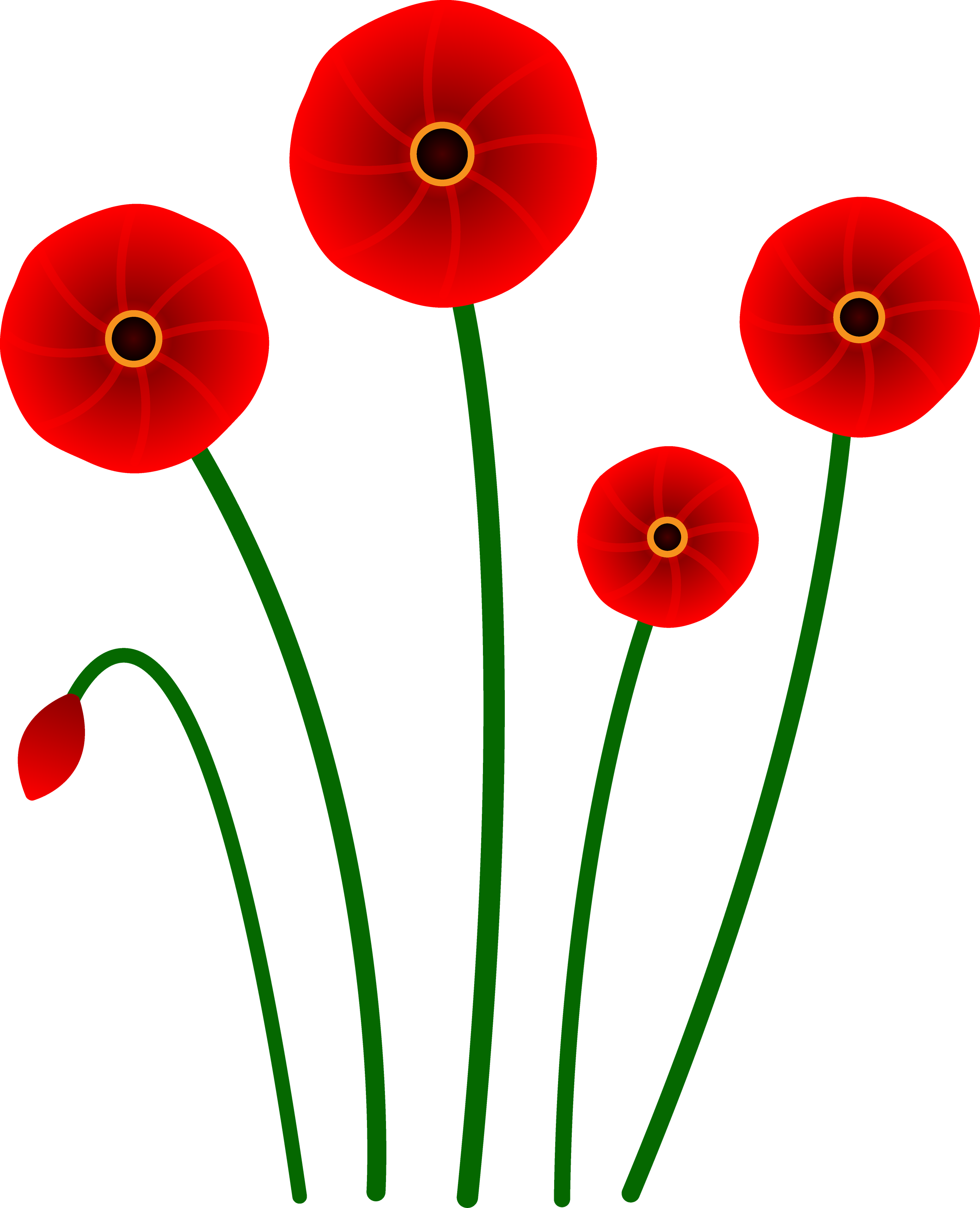 Cartoon Flower Png Isolated Pic (black, red, green)