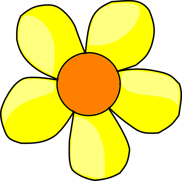 Cartoon Flower Png Photo (white, beige, yellow, orange)