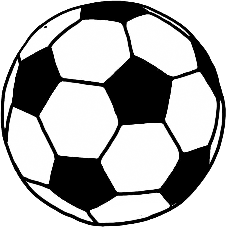 Cartoon Football Png Image (black, white)