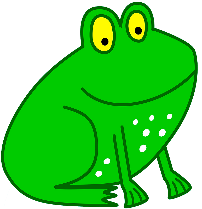 Cartoon Frog Png Image (gray, yellow, lime)