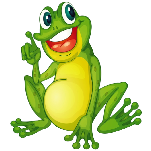 Cartoon Frog Png Isolated Image (yellow, black, white, pink, olive)