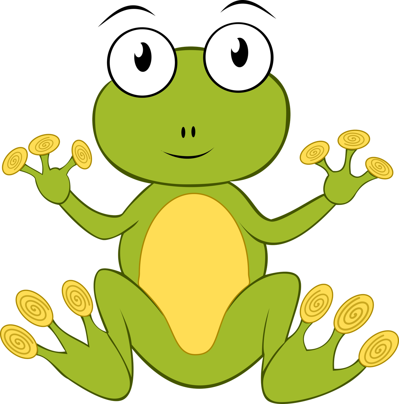 Cartoon Frog Png Isolated Photo (black, white, olive, gold)