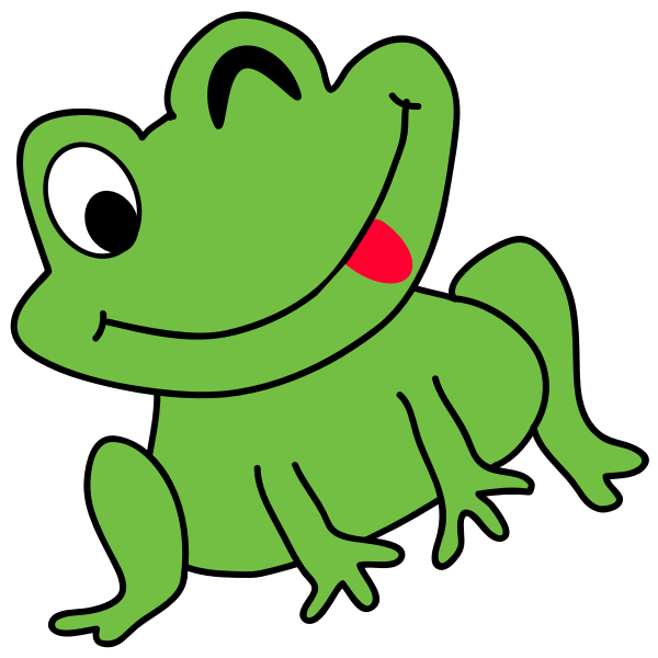 Cartoon Frog Png Photo (black, gray, white)