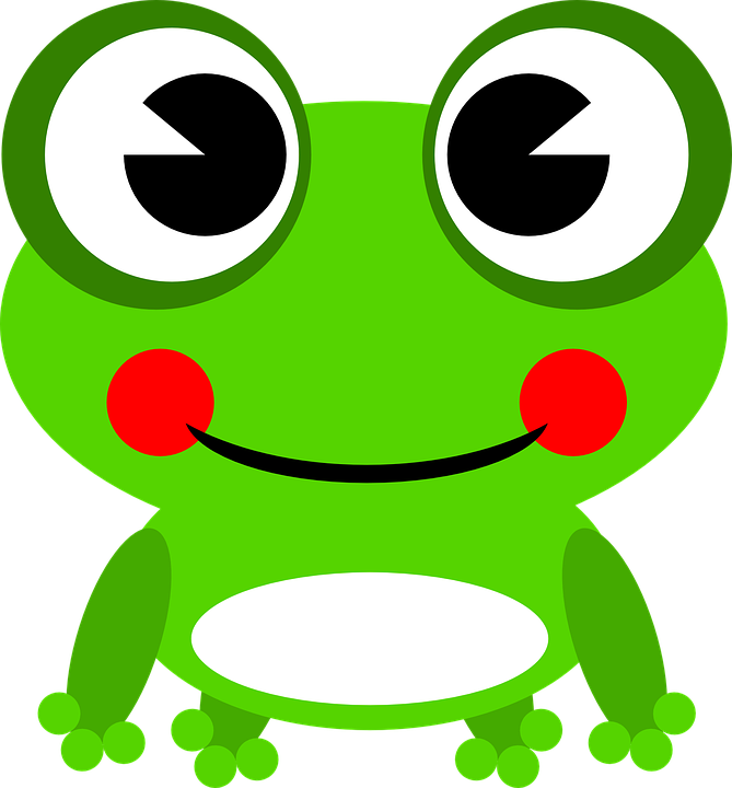 Cartoon Frog Png Pic (green, red, black, white, olive)