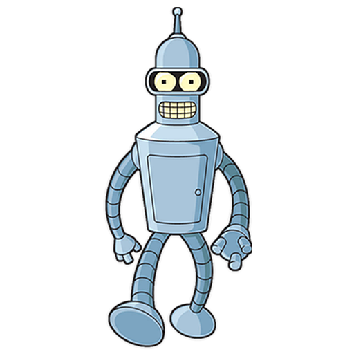 Cartoon Futurama Bender Png (lavender, black, gray, silver)