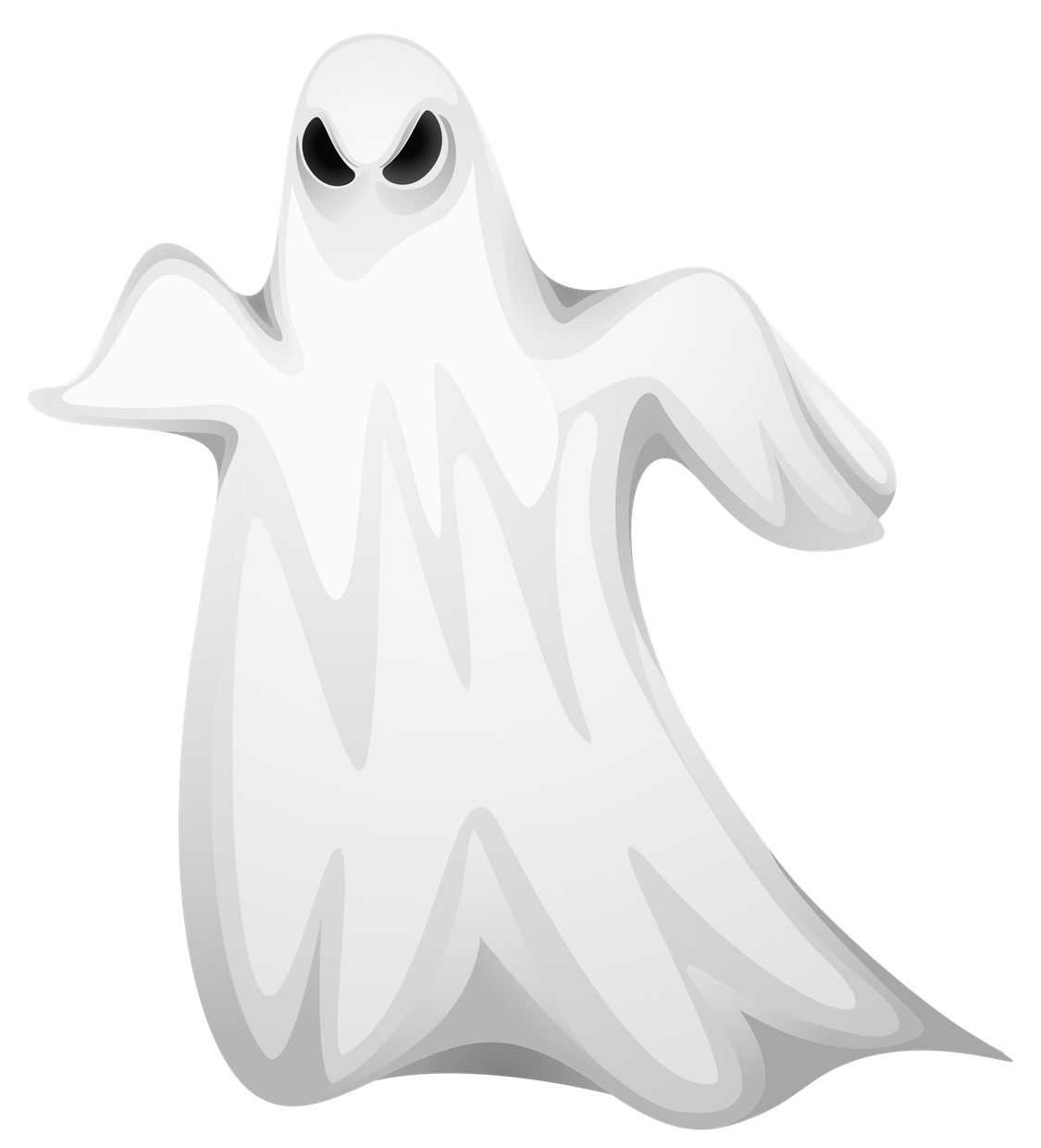 Cartoon Ghost Png Clipart (black, white, lavender)