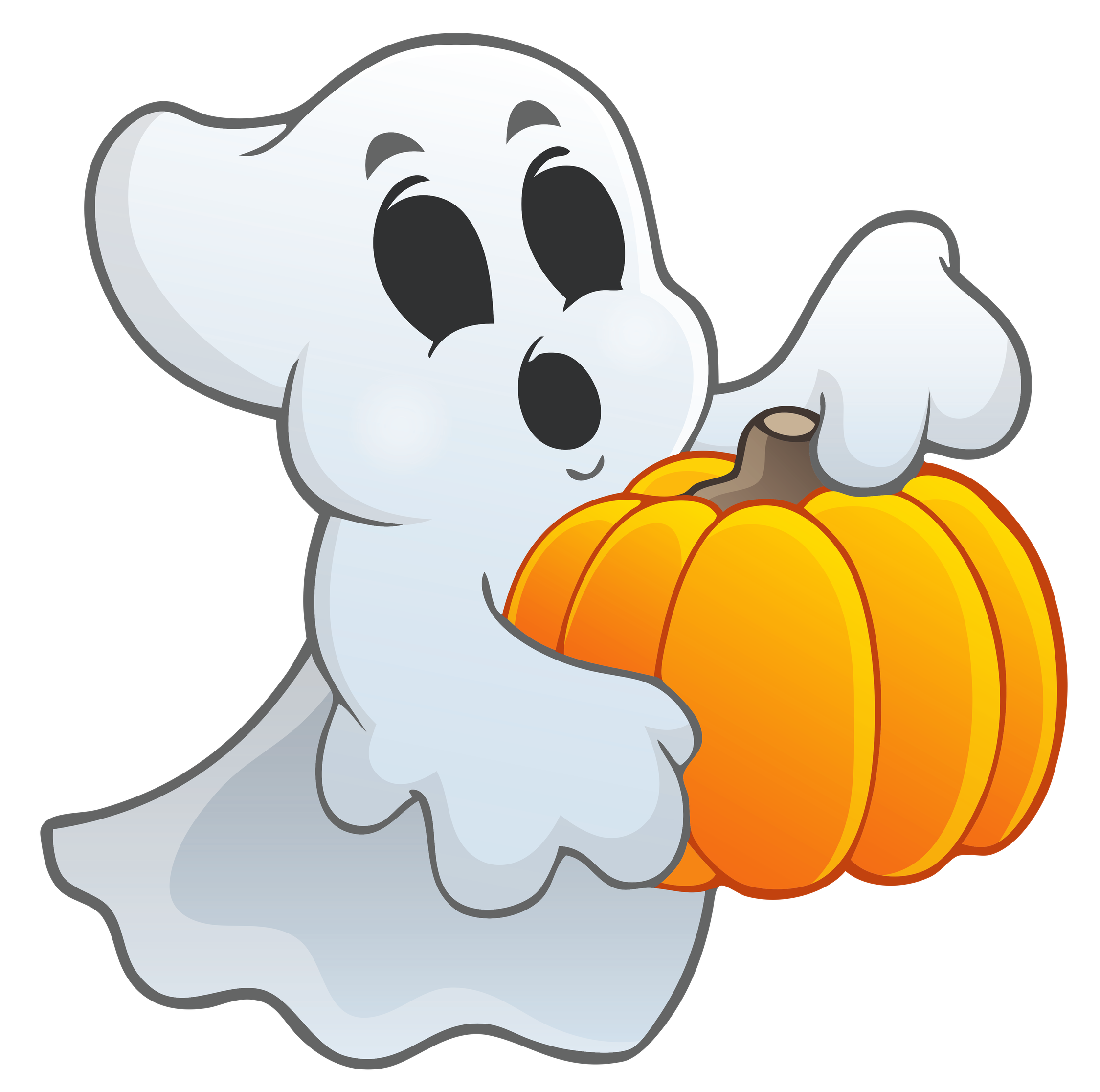 Cartoon Ghost Png Free Download (black, white, lavender)