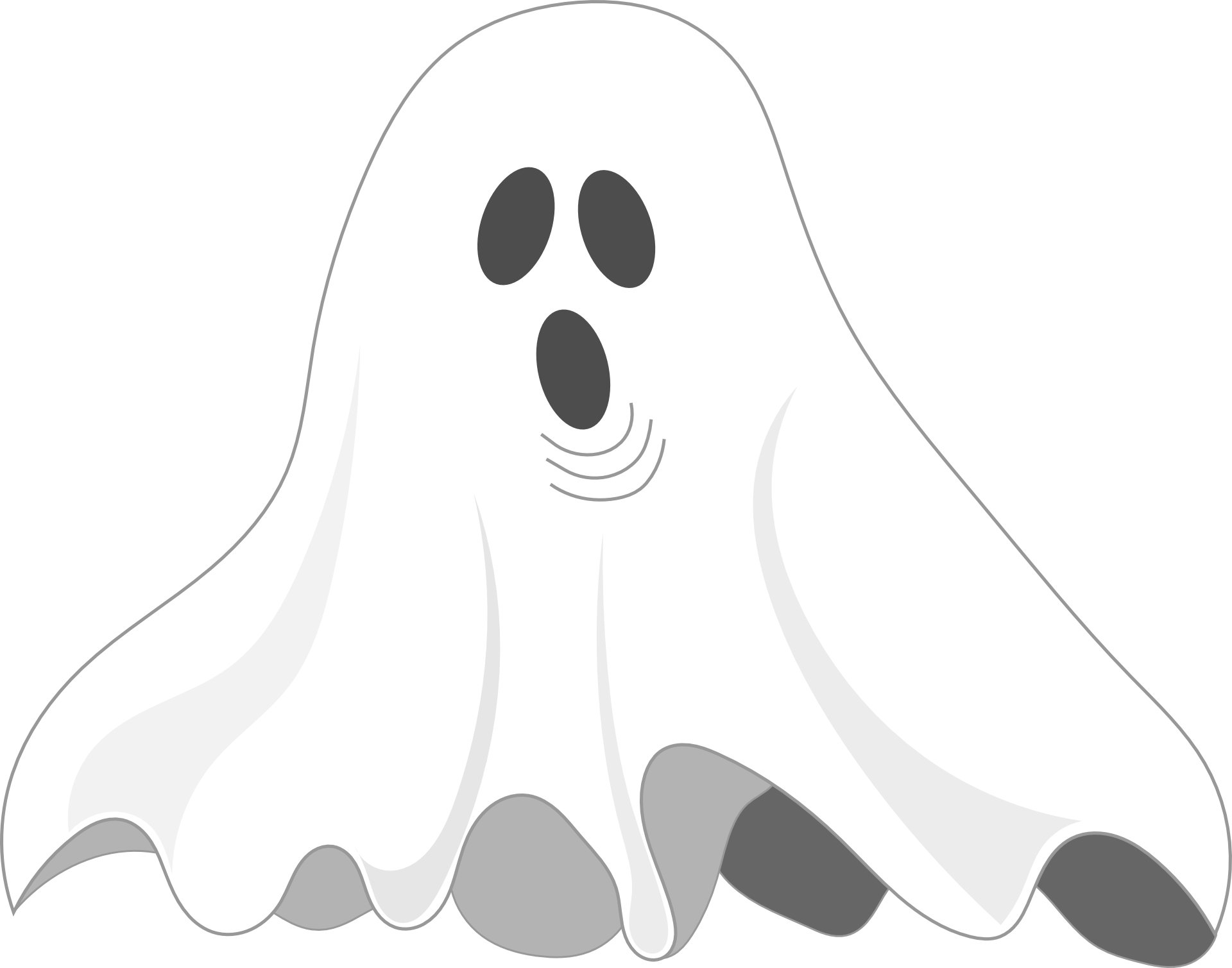 Cartoon Ghost Png Isolated Hd (white, gray, silver, lavender)