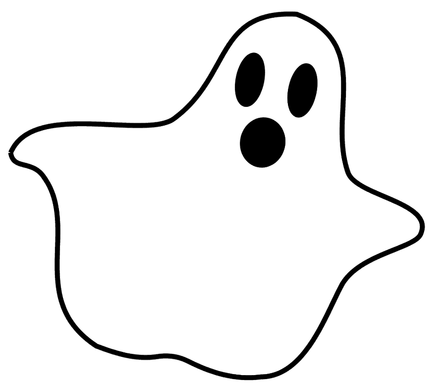 Cartoon Ghost Png Photo (black, white)