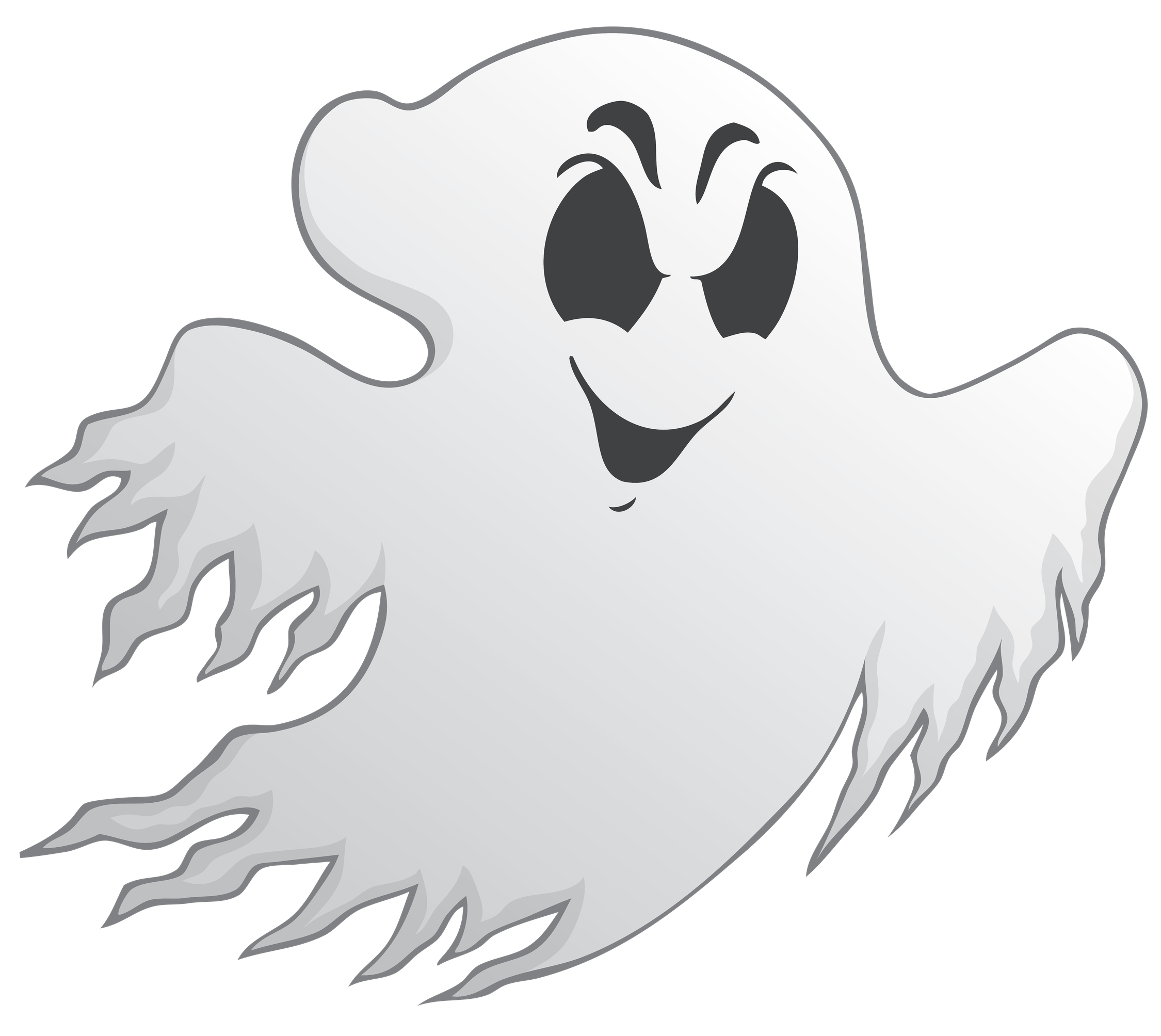 Cartoon Ghost Transparent Png (black, white, lavender)