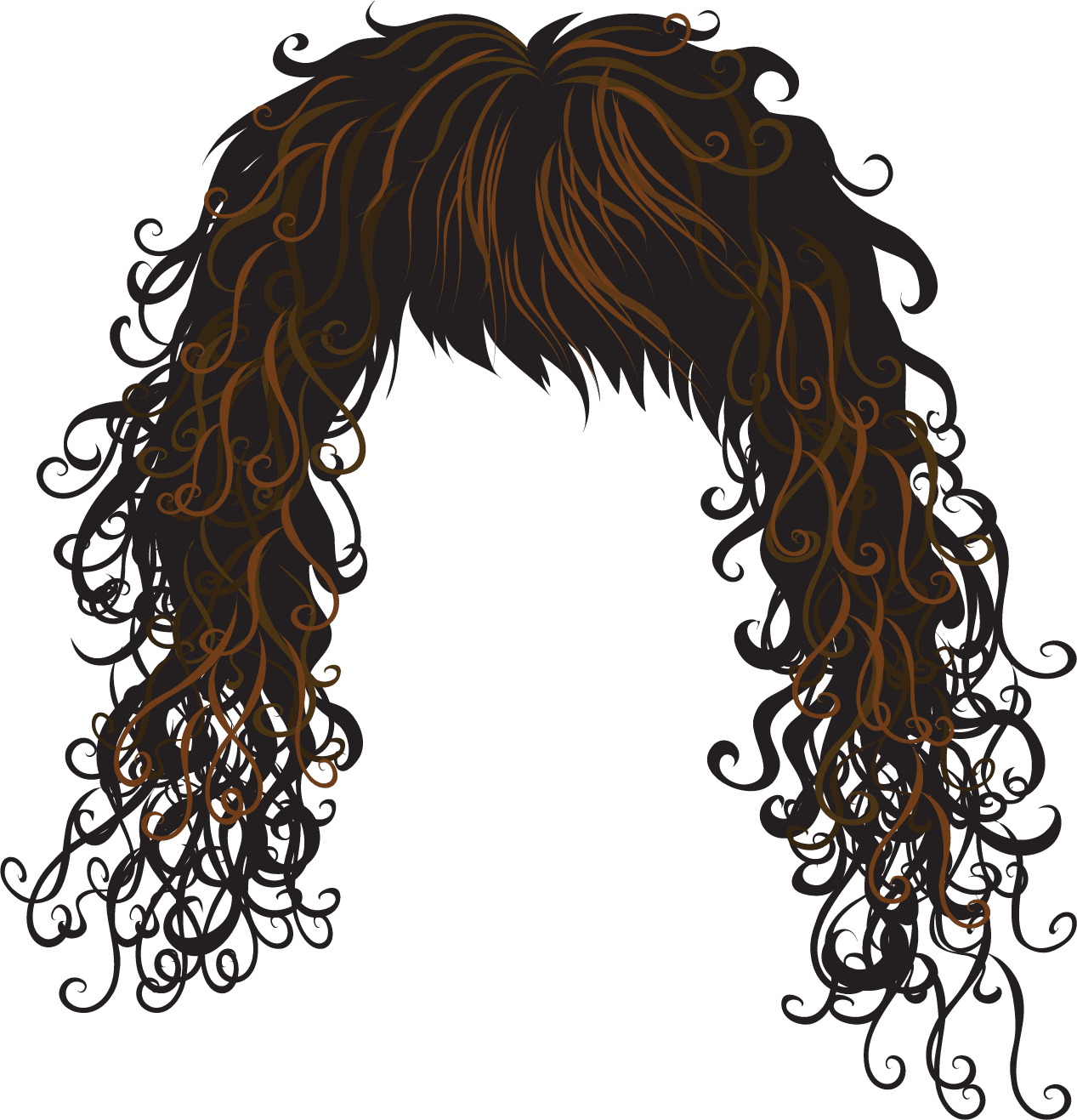 Cartoon Hair Png Hd Isolated (white, black)