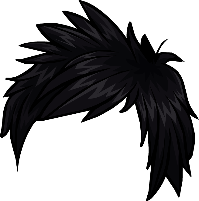 Cartoon Hair Png Isolated Image (black)