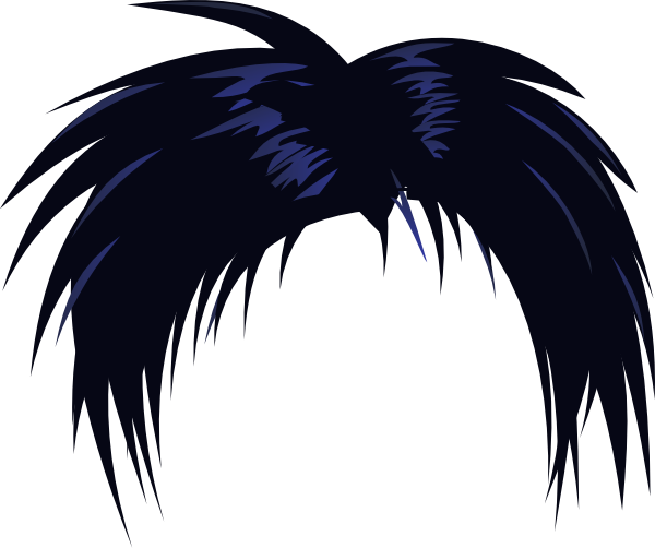 Cartoon Hair Png Isolated Pic (white, black)