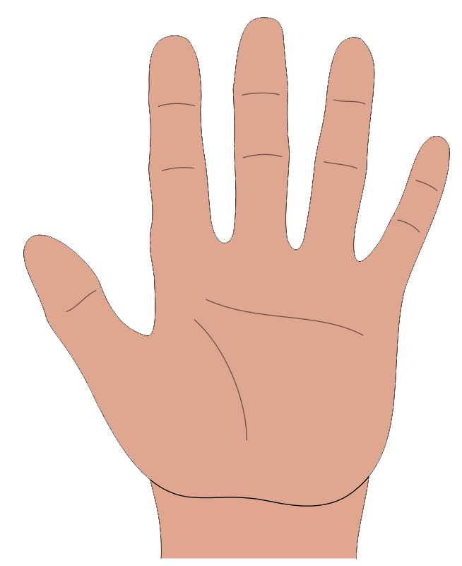 Cartoon Hand Png File (white, pink, salmon)