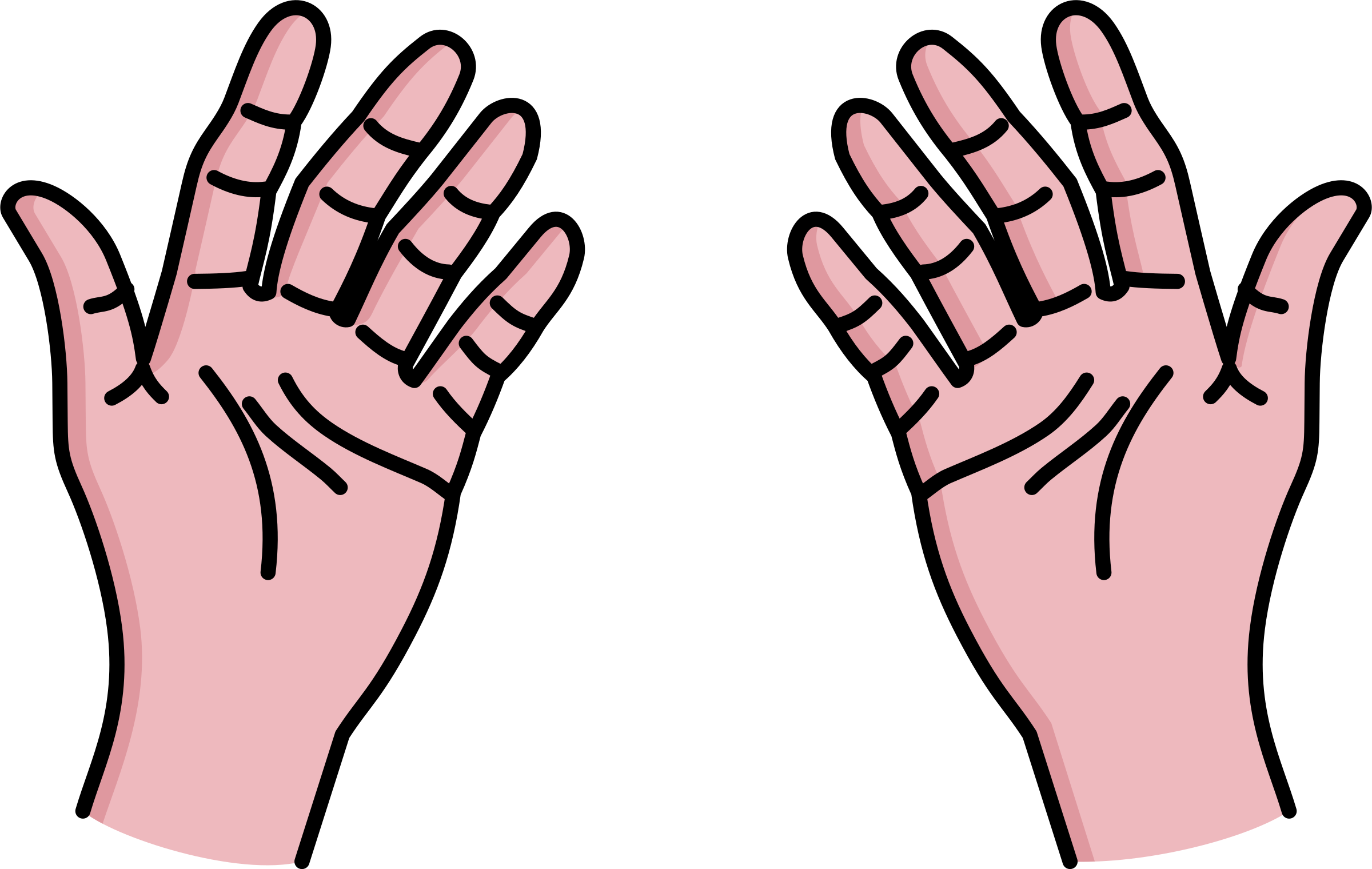 Cartoon Hands Png Pic (black, pink)