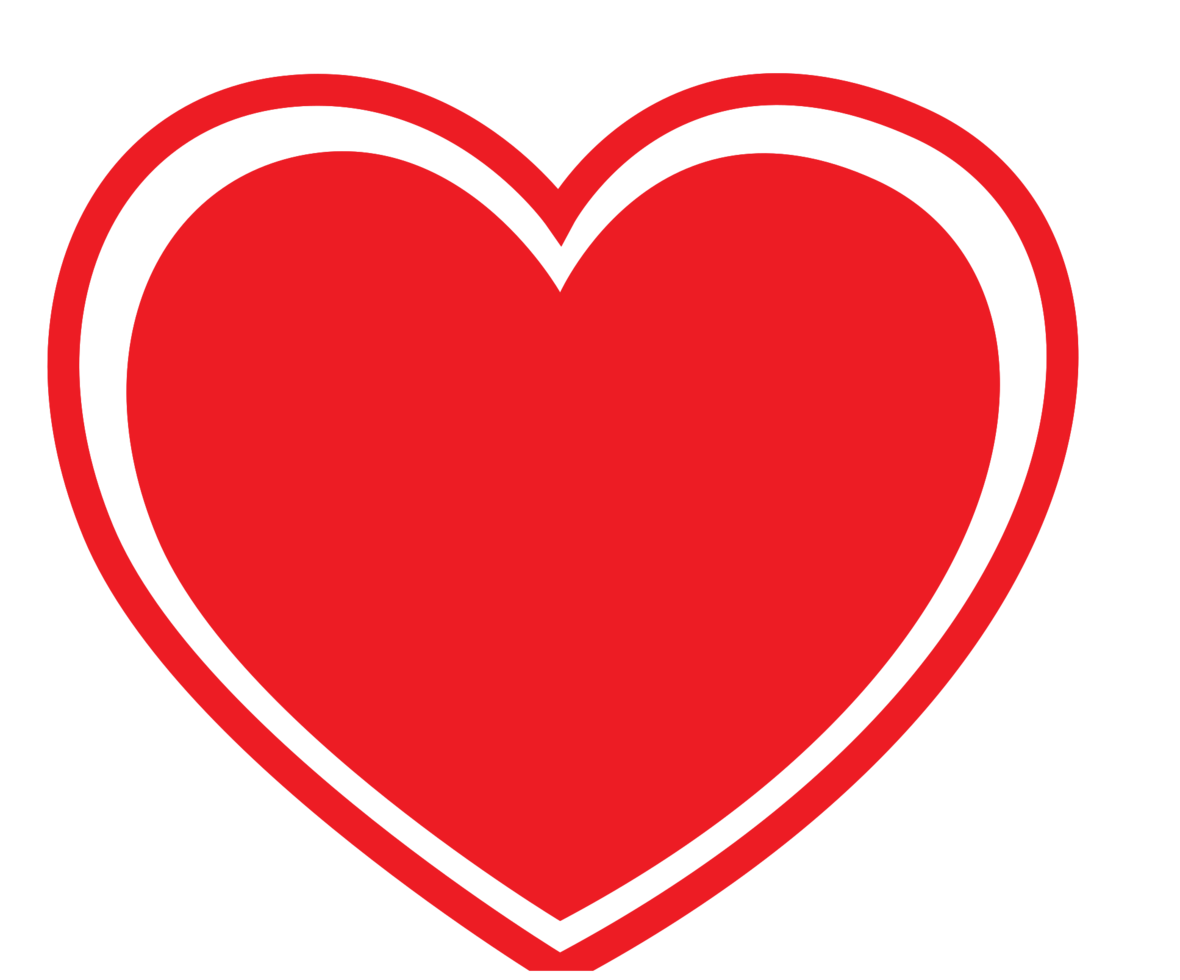 Cartoon Heart Png File (black, red)