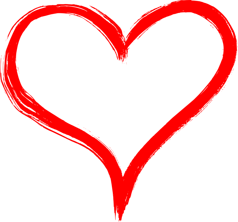 Cartoon Heart Png Hd (black, red)