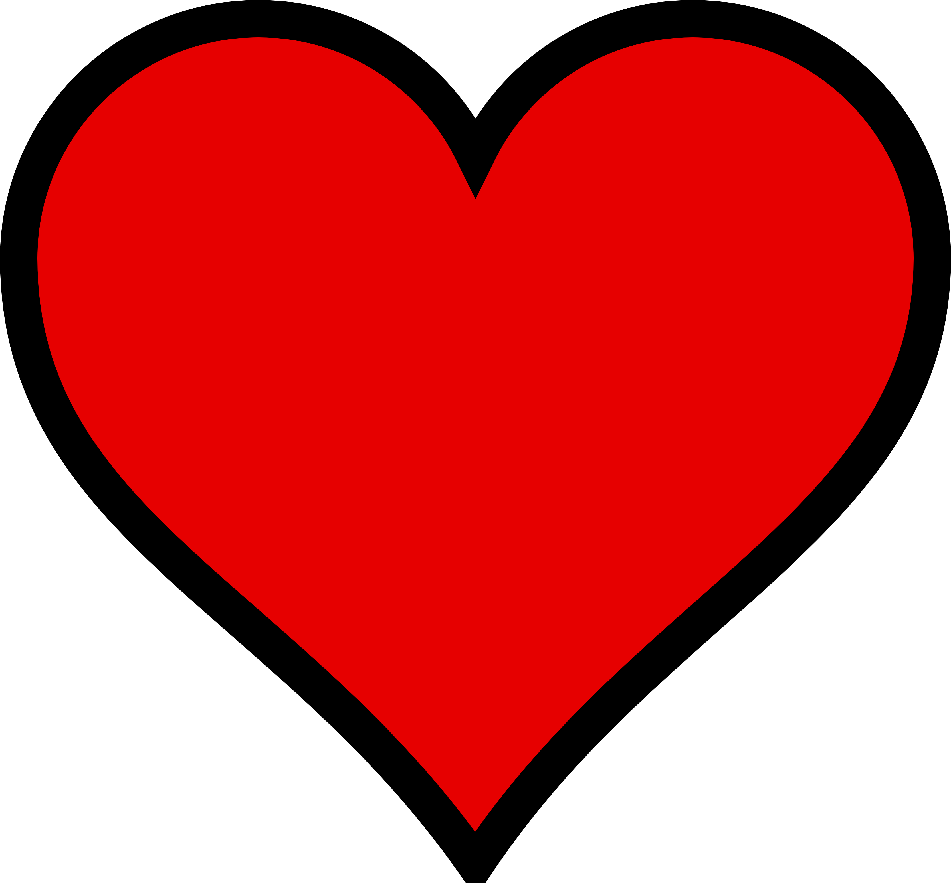 Cartoon Heart Png Image (white, red, black)