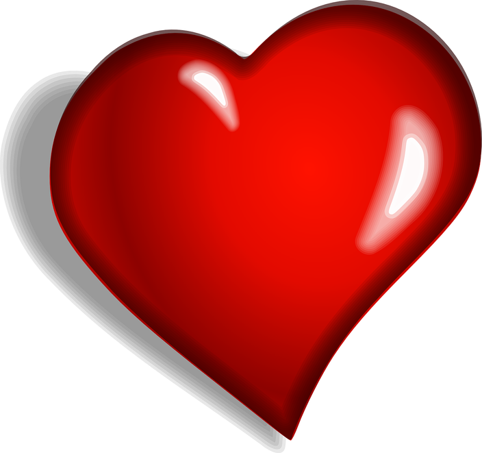 Cartoon Heart Png Photo (black, gray, red)