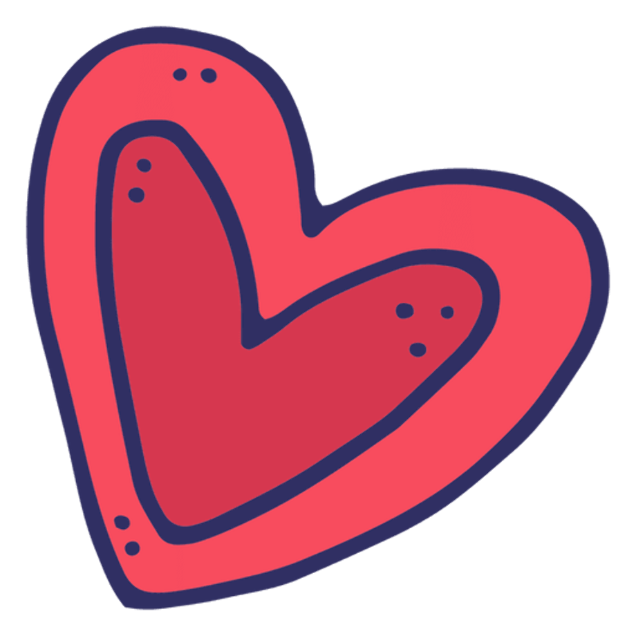 Cartoon Heart Png Transparent (black, indigo, chocolate, salmon)