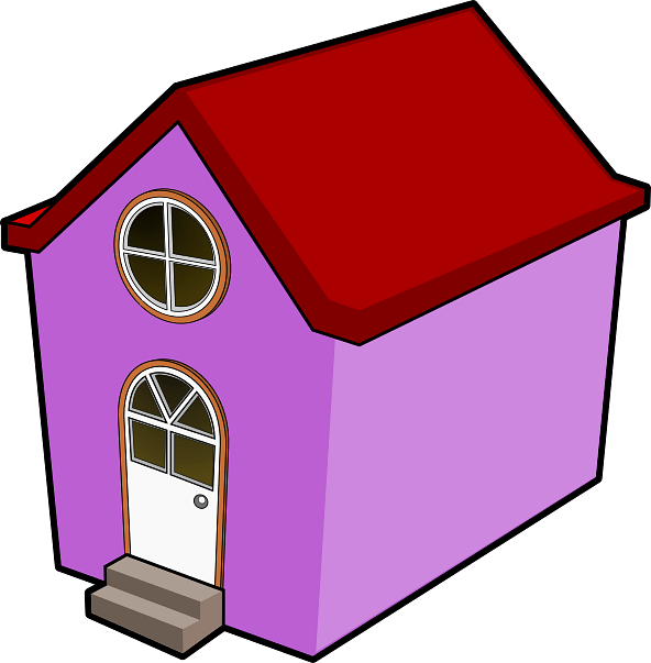 Cartoon House Png (maroon, violet, white, plum, gray)