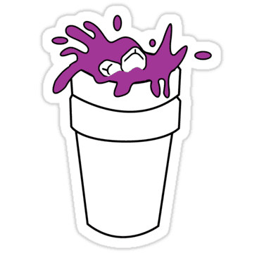 Cartoon Lean Cup Png Isolated Image (white, gray, purple)