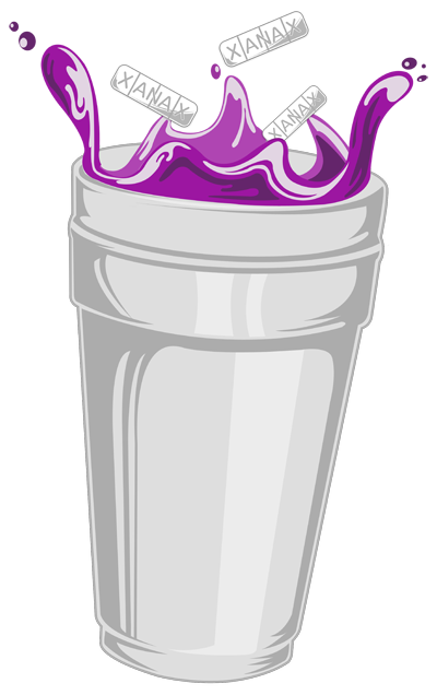 Cartoon Lean Cup Transparent Png (silver, purple, white, black, lavender)